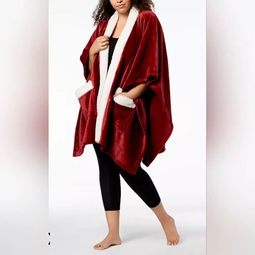 Charter Club Faux Fur Wrap with Pockets